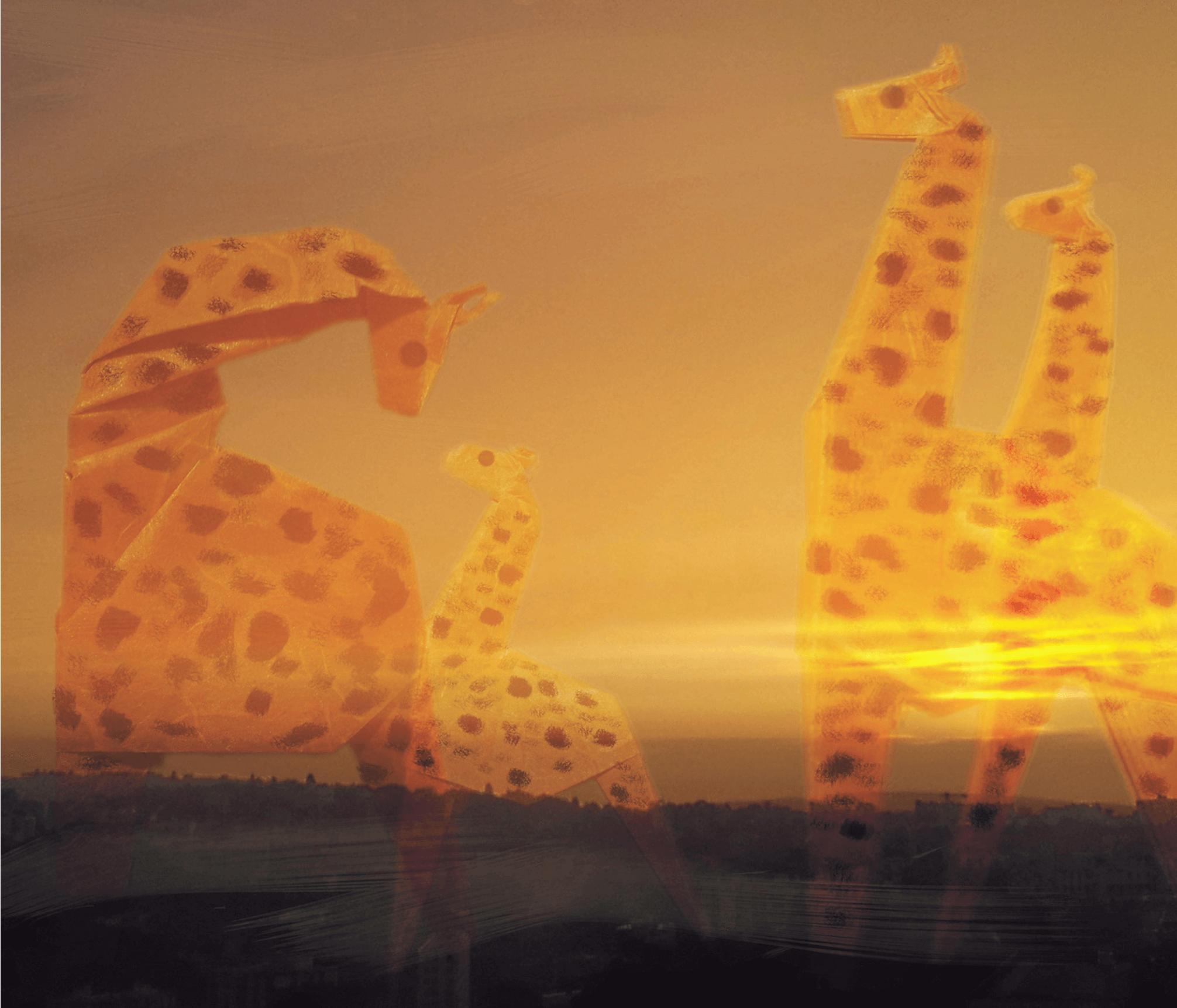 Origami Giraffes family