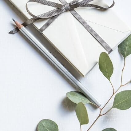 white, yellow and purple pressed flowers on pastel green background